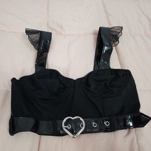 Sugar Thrillz Ruffle Longline Bra Top Size Large